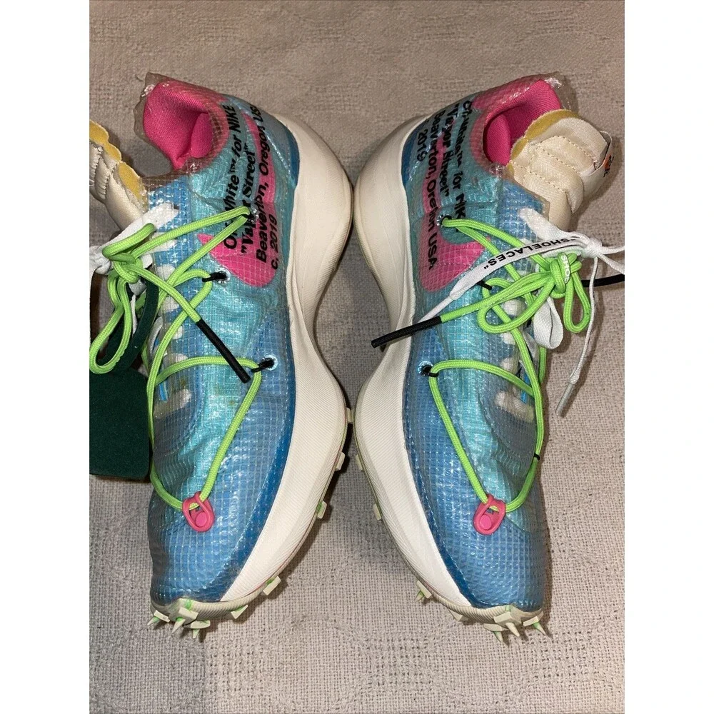 Size 12 M - Nike Off-White x Waffle Racer Vivid Sky Golf Athleisure Activewear